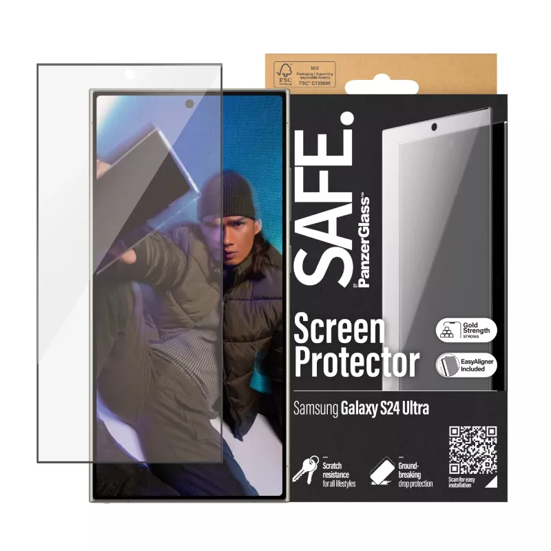 PanzerGlass SAFE. by ® Proteção de ecrã Samsung Galaxy S24 Ultra | Ultra-Wide Fit com EasyAligner