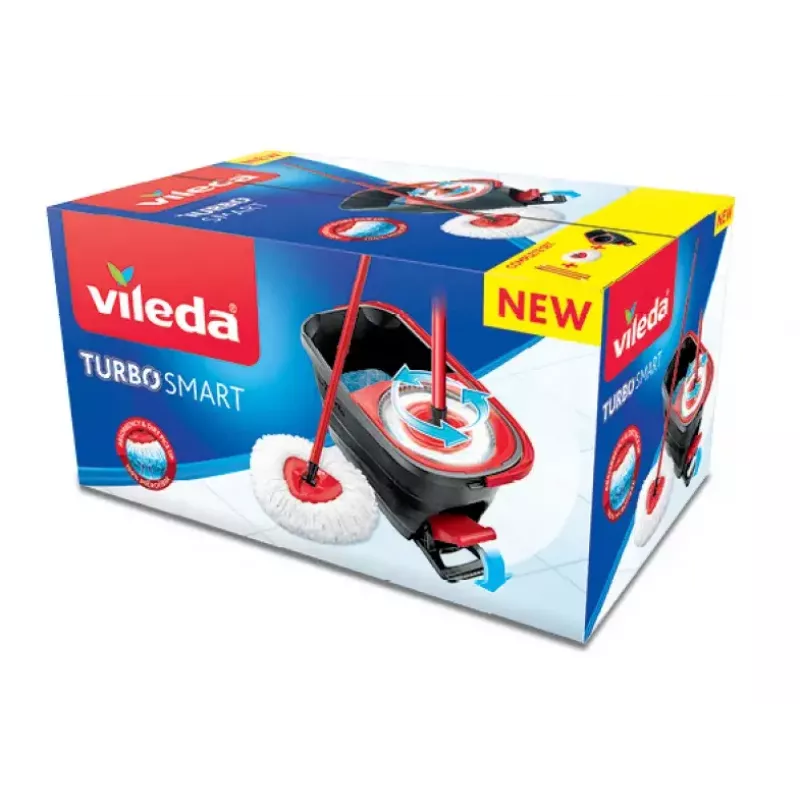 Sistema de limpeza Vileda Turbo Smart depósito único preto vermelho 166140