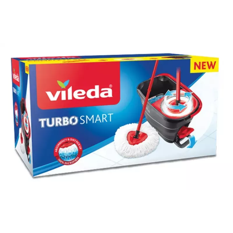 Sistema de limpeza Vileda Turbo Smart depósito único preto vermelho 166140