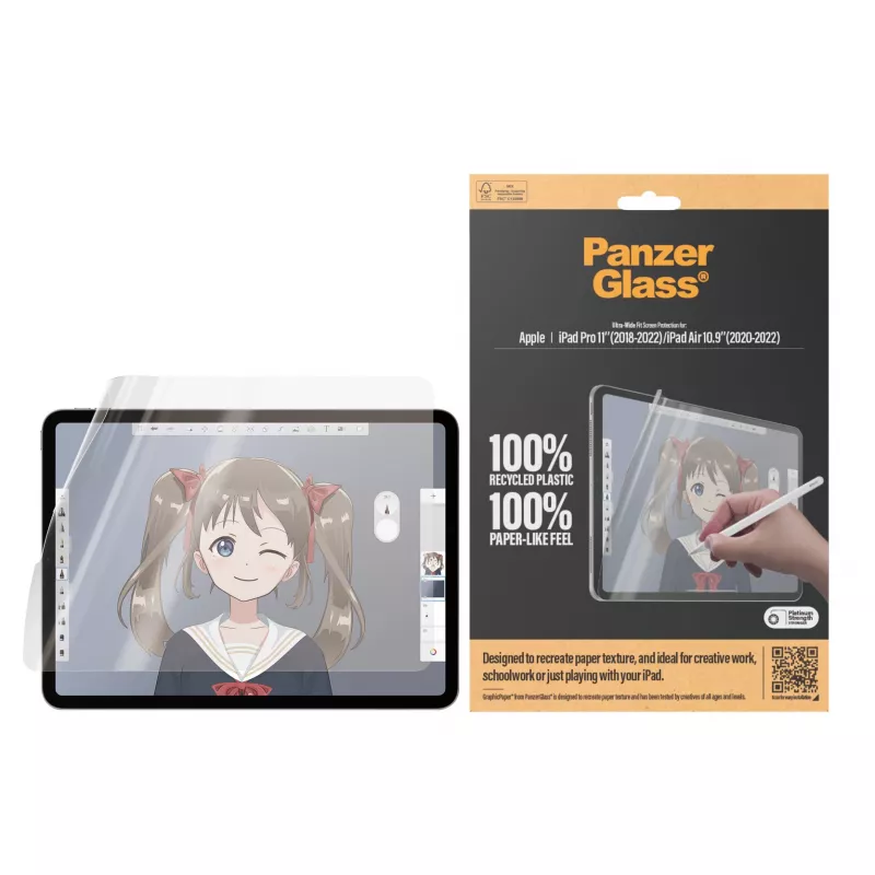 PanzerGlass® GraphicPaper® Película protetora de ecrã iPad Pro 11'' (2018-2022) | iPad Air 10,9'' (2020-2022) | Ultra-Wide Fit