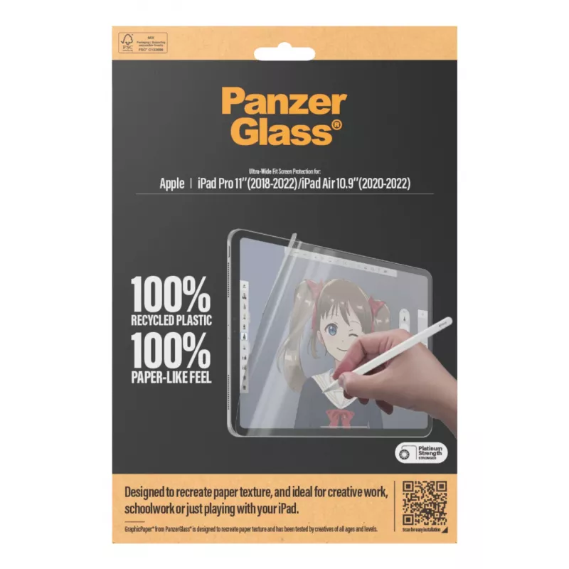 PanzerGlass® GraphicPaper® Película protetora de ecrã iPad Pro 11'' (2018-2022) | iPad Air 10,9'' (2020-2022) | Ultra-Wide Fit