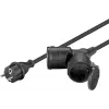Goobay 65434 Extensão elétrica 5 m 2 tomadas AC exterior preto