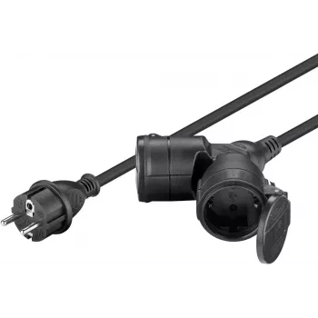 Goobay 65434 Extensão elétrica 5 m 2 tomadas AC exterior preto