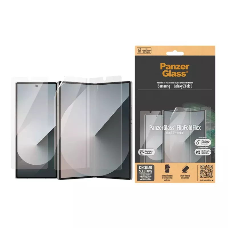 Película protetora de ecrã PanzerGlass Samsung Galaxy Z Fold6 resistente a riscos e choques