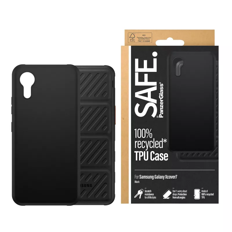 PanzerGlass SAFE. by ® Capa TPU preta Samsung Galaxy Xcover7