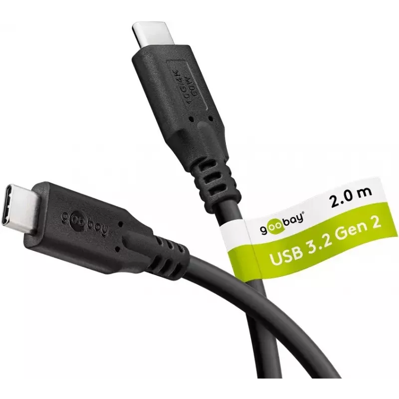 Cabo USB Goobay 74207 USB 3.2 Gen 1 2 m USB-C preto