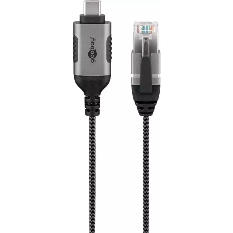 Goobay Cabo Ethernet USB-C 3.1 para RJ45 Slim, 15 m, preto (74408)