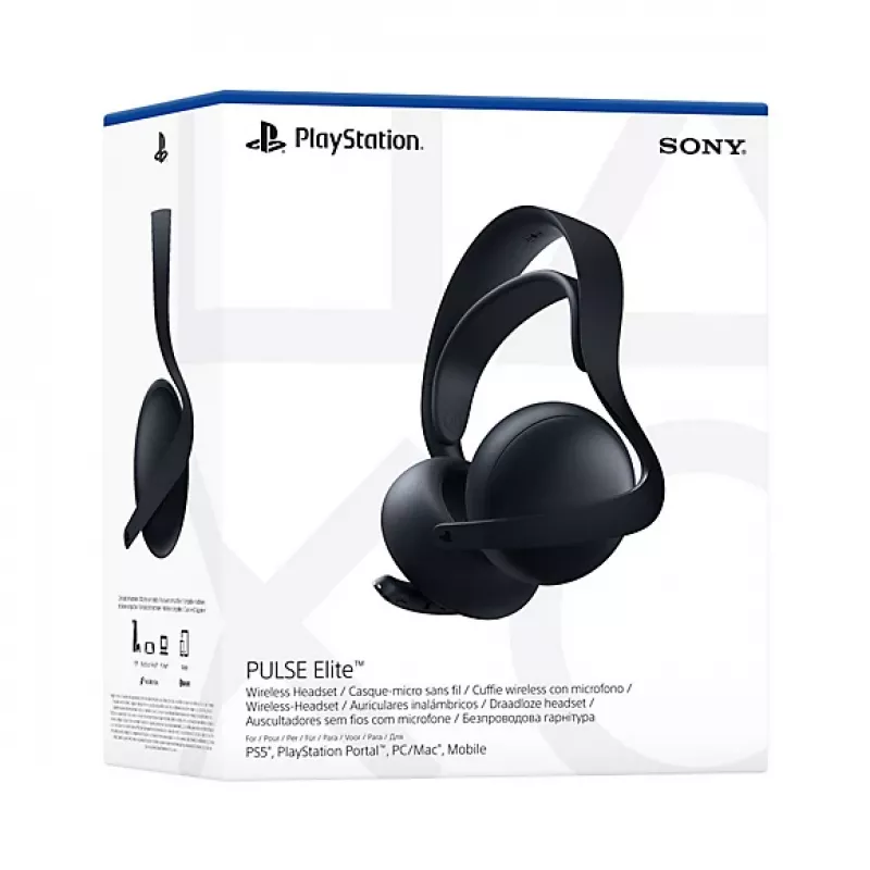 Headset Sony Pulse Elite sem fios com arco de cabeça gaming Bluetooth preto
