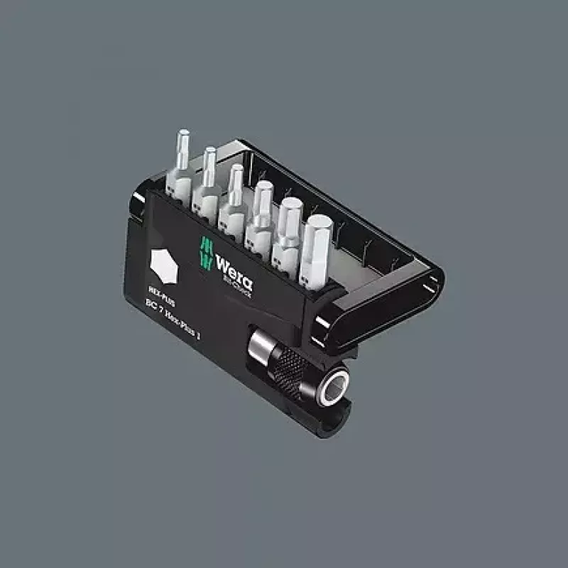 Wera Bit-Check 7 Hex-Plus 1 Conjunto de pontas de chave de fendas, 7 peças, H2-H6