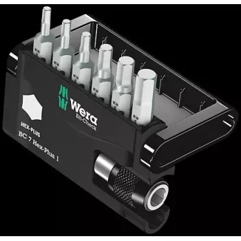 Wera Bit-Check 7 Hex-Plus 1 Conjunto de pontas de chave de fendas, 7 peças, H2-H6