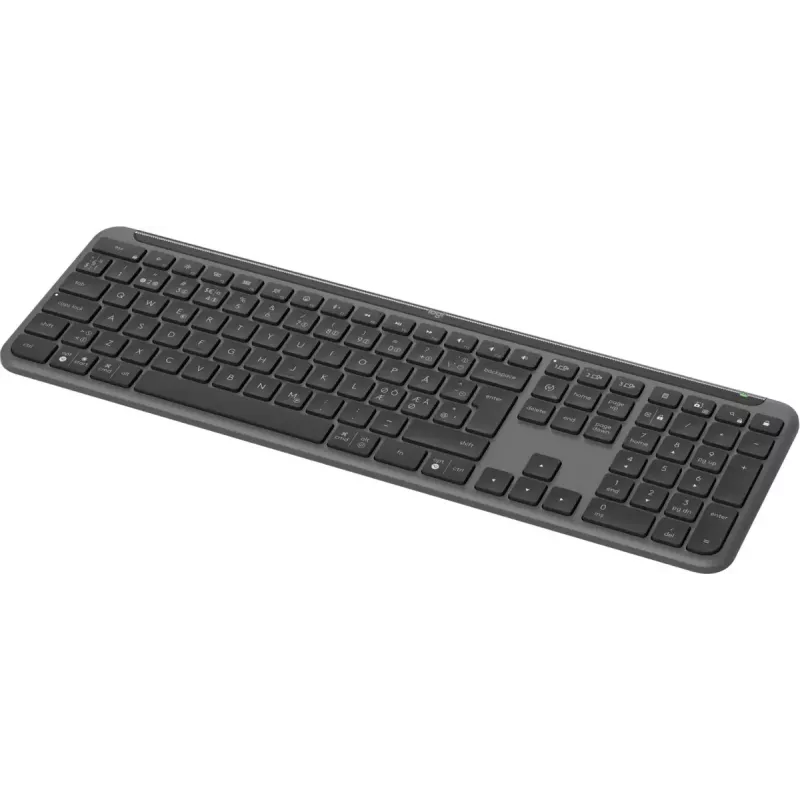 Teclado Logitech K950 Signature fino Office RF Wireless Bluetooth QWERTY Dinamarquês Finlandês Nórdico Sueco grafite