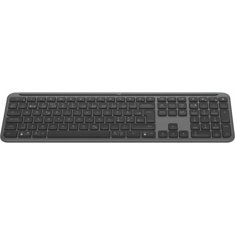 Teclado Logitech K950 Signature fino Office RF Wireless Bluetooth QWERTY Dinamarquês Finlandês Nórdico Sueco grafite