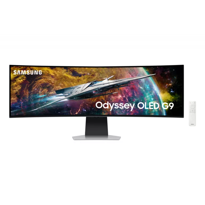 Monitor de computador Samsung G95SC 124,5 cm (49 polegadas) 5120 x 1440 Dual QHD OLED prateado