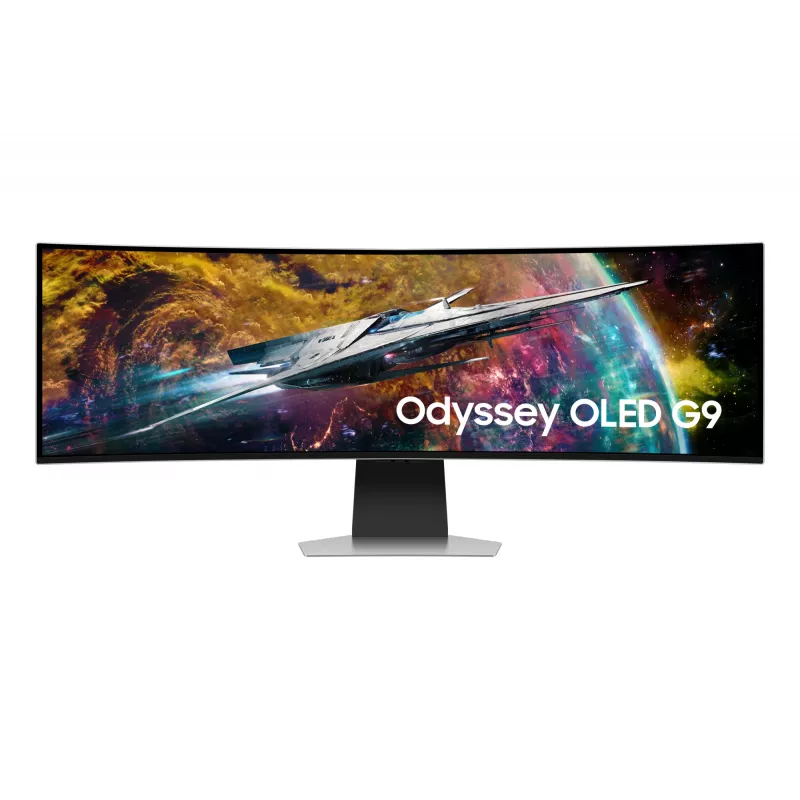 Monitor de computador Samsung G95SC 124,5 cm (49 polegadas) 5120 x 1440 Dual QHD OLED prateado