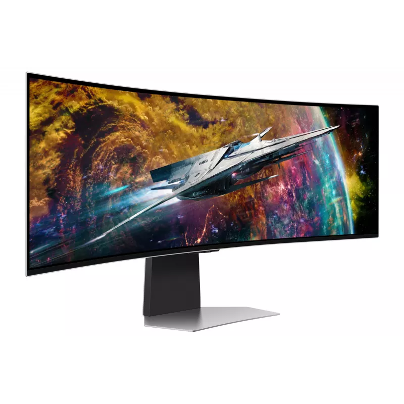Monitor de computador Samsung G95SC 124,5 cm (49 polegadas) 5120 x 1440 Dual QHD OLED prateado