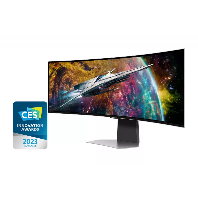 Monitor de computador Samsung G95SC 124,5 cm (49 polegadas) 5120 x 1440 Dual QHD OLED prateado