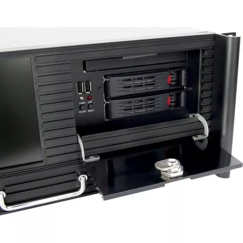 Caixa de servidor Inter-Tech 4U 4452-TFT Rack preto