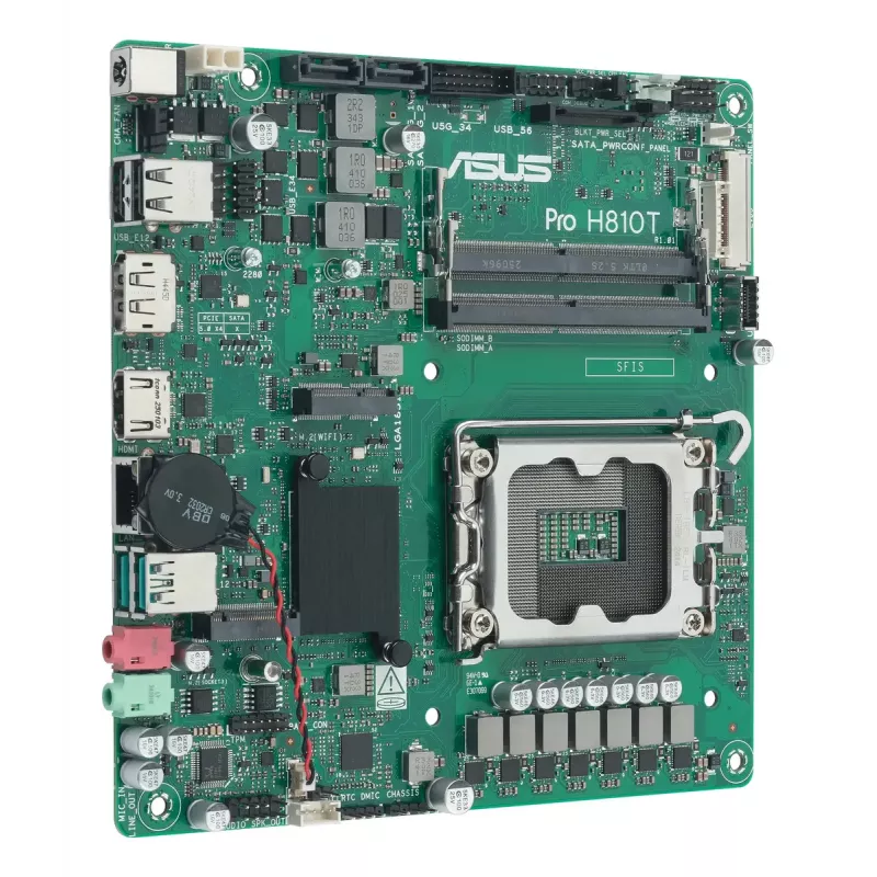 Placa-mãe ASUS Pro H810T-CSM Intel H810 LGA 1851 Mini ITX DDR5 128GB