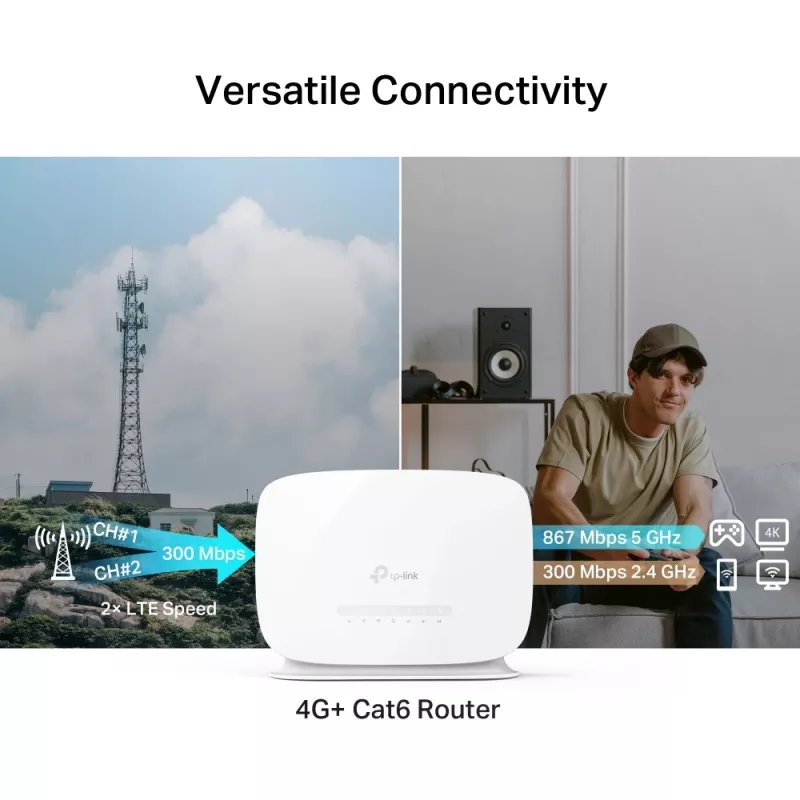 Router TP-Link Archer 4G+ Cat6 AC1200 Wireless Dual Band Gigabit