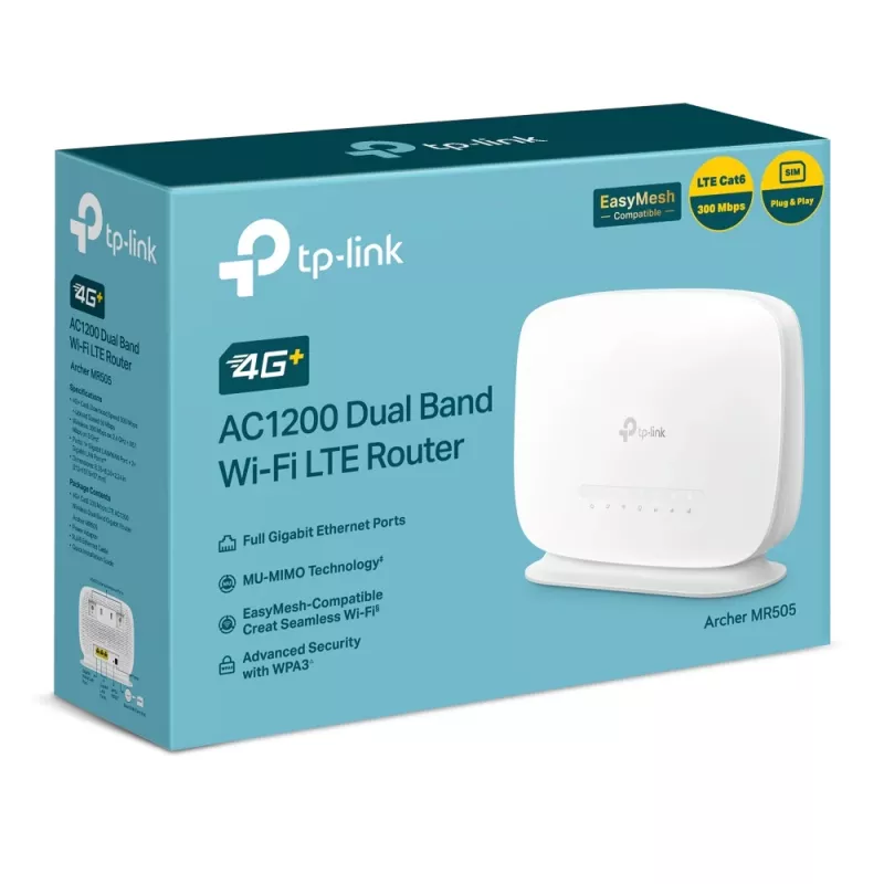 Router TP-Link Archer 4G+ Cat6 AC1200 Wireless Dual Band Gigabit