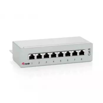 Patch panel de secretária Equip 8 portas Cat.6, cinzento claro