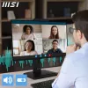 MSI PRO MP242PMGDE monitor de 23,8 polegadas (60,5 cm), Full HD 1920x1080, IPS, 120 Hz, 1 ms, câmara web, microfone, hub USB, HDMI, DP, VGA, preto