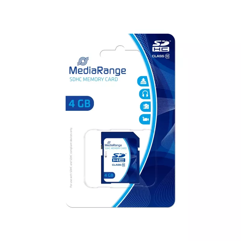Memória flash MediaRange 4GB SDHC Classe 10 MR961