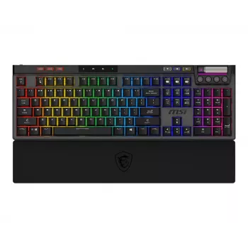 Teclado gaming mecânico MSI STRIKE PRO WIRELESS — Full-Size, USB + Bluetooth, RGB, QWERTY US, preto