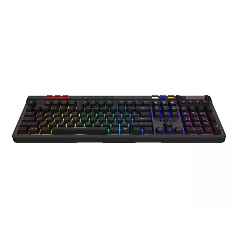 MSI Strike Pro Teclado gaming mecânico silencioso sem fios, disposição DE (QWERTZ), preto