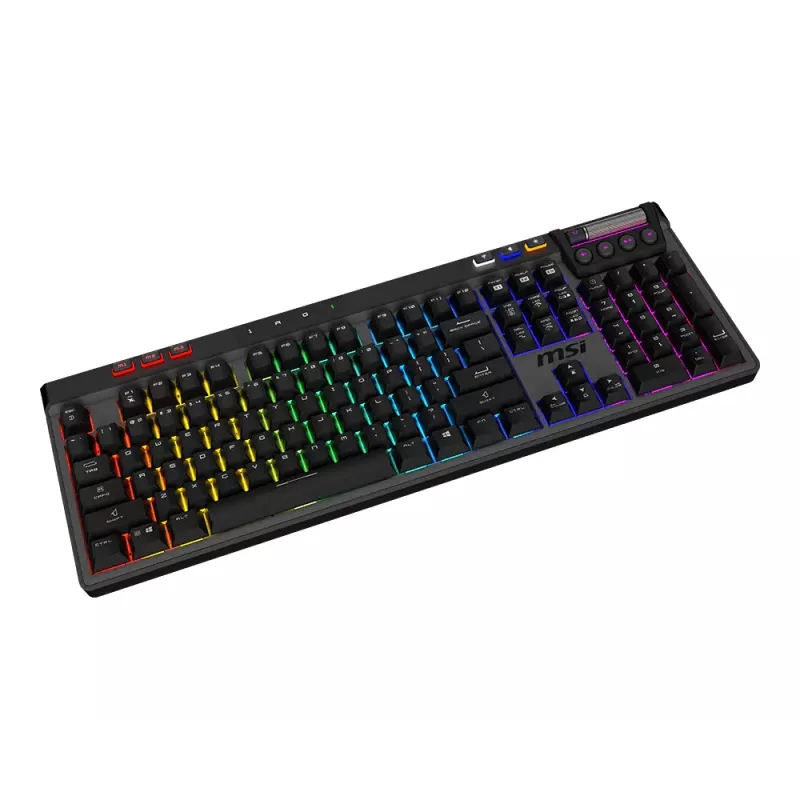 MSI Strike Pro Teclado gaming mecânico silencioso sem fios, disposição DE (QWERTZ), preto