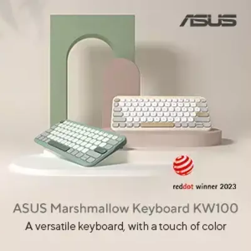 ASUS KW100 /GN/GE/81 Teclado Home Bluetooth QWERTZ alemão verde, verde-claro