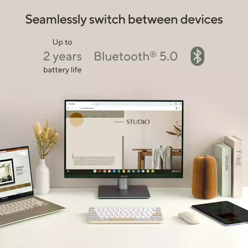 ASUS KW100 /GN/GE/81 Teclado Home Bluetooth QWERTZ alemão verde, verde-claro