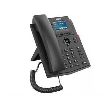 Telefone IP Fanvil X303-2 preto 4 linhas LCD auscultador com fios