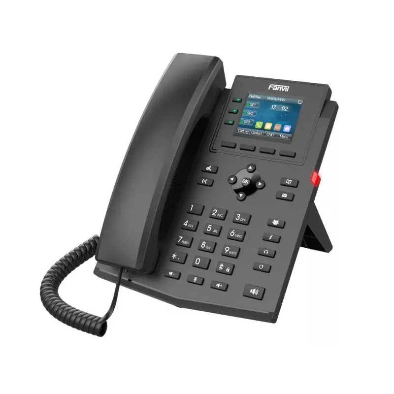 Telefone IP Fanvil X303-2 preto 4 linhas LCD auscultador com fios