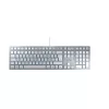 Teclado CHERRY KC 6000 fino universal USB AZERTY belga prateado, branco