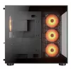 Caixa PC Midi-Tower COUGAR FV150 ARGB — Preto, ATX/MicroATX/Mini-ITX, 3x120 mm frente + 1x120 mm traseira, 2x3,5 polegadas & 2x2,5 polegadas baías