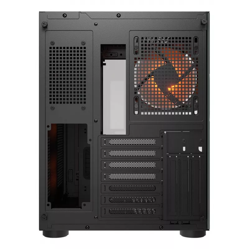 Caixa PC Midi-Tower COUGAR FV150 ARGB — Preto, ATX/MicroATX/Mini-ITX, 3x120 mm frente + 1x120 mm traseira, 2x3,5 polegadas & 2x2,5 polegadas baías