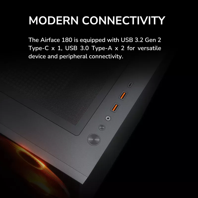 Caixa Midi-Tower COUGAR, Airface 180, ARGB, Preto