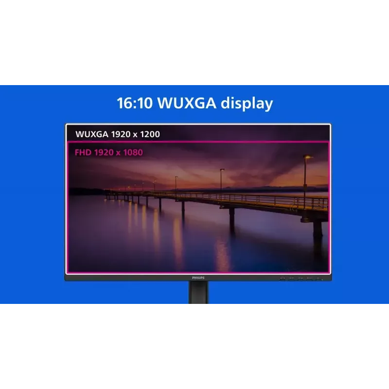 Philips 3000 series 24B2U3301D/00 Monitor de computador 61,2 cm (24,1 polegadas) 1920 x 1200 píxeis WUXGA LCD Preto