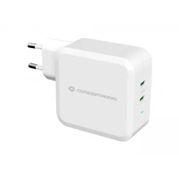 Conceptronic ALTHEA Carregador 2 portas 100W GaN USB-C PD, Interior, Corrente alternada, 5 V, 5 A, Branco