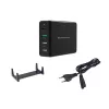 Conceptronic OZUL Carregador de secretária 4 portas 65W USB PD, Interior, AC, 5 V, Preto