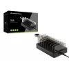 Conceptronic OZUL Estação de carregamento 8 portas 75W USB PD, Interior, AC, 12 V, Preto