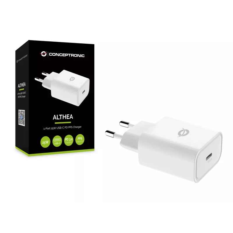 Carregador de interior Conceptronic ALTHEA 1 porta 25W USB-C PD PPS