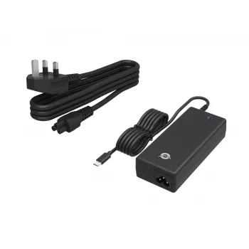 Conceptronic OZUL03BUK Carregador de secretária 100W GaN USB PD, cabo USB-C integrado, ficha UK