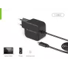 Conceptronic OZUL04BE Carregador 67W GaN USB PD, cabo USB-C integrado