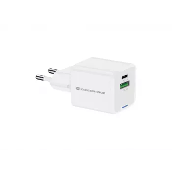 Conceptronic Carregador 2 portas 20W GaN USB PD, USB-C x 1, USB-A x 1 ALTHEA15W