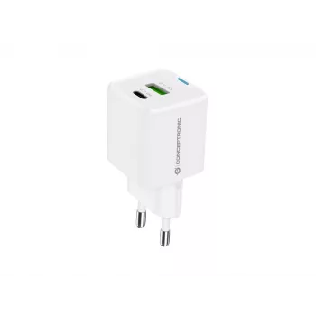 Conceptronic Carregador 2 portas 20W GaN USB PD, USB-C x 1, USB-A x 1 ALTHEA15W