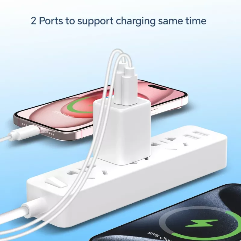 Conceptronic Carregador 2 portas 20W GaN USB PD, USB-C x 1, USB-A x 1 ALTHEA15W
