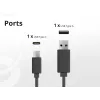 Conceptronic Carregador 2 portas 20W GaN USB PD, USB-C x 1, USB-A x 1, QC 3.0, PPS