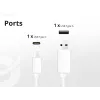 Conceptronic Carregador 2 portas 33W GaN USB PD com cabo de carregamento 3em1, USB-C x 1, USB-A x 1, QC 3.0, PPS